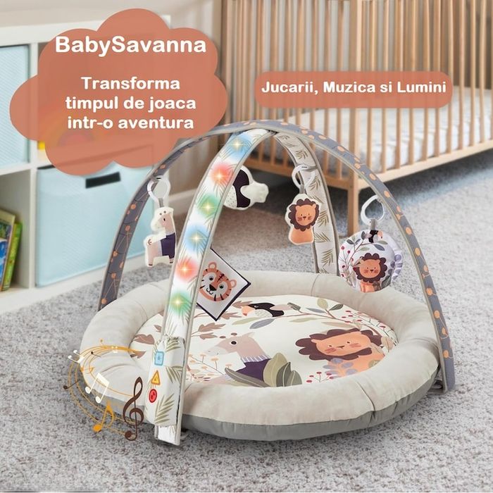 Salteluta Muzicala si Centru de Activitati cu Lumini, 5 Jucarii Senzor