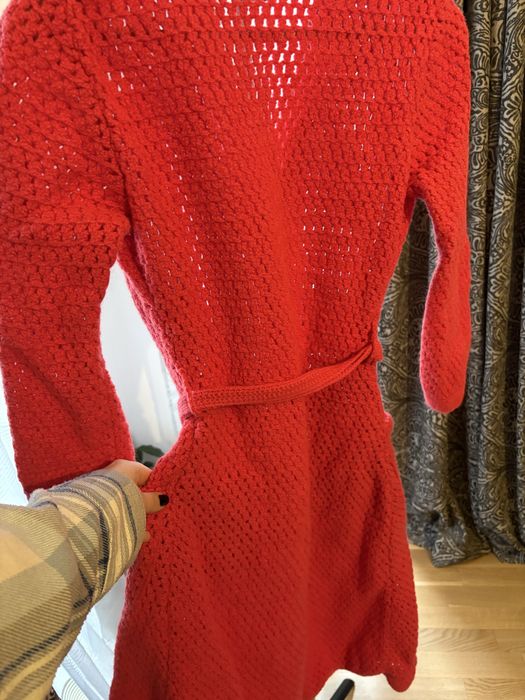 Rochie crosetata, corai, marimea S/M