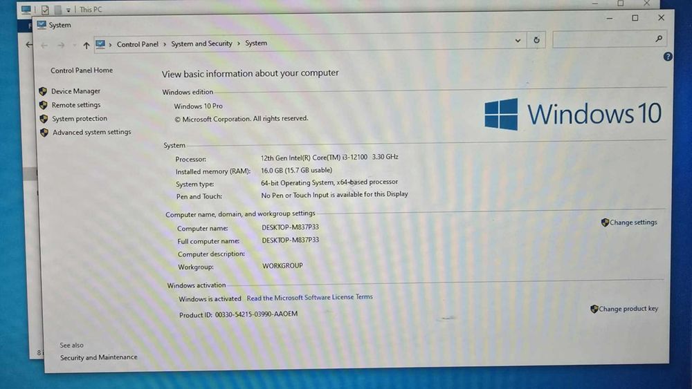 Настолен компютър Lenovo M70s Gen 3 (11T7) i3-12100 16GB 256GB