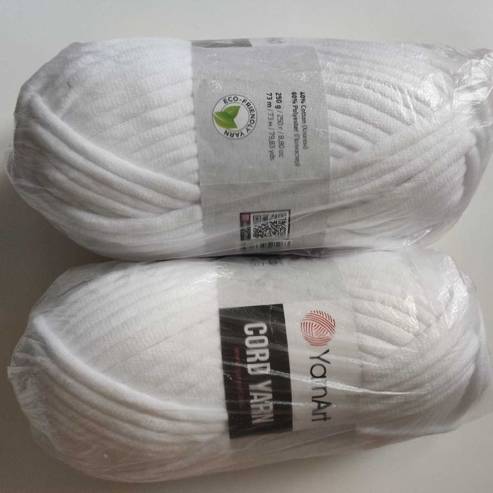 Корд пряжа белая