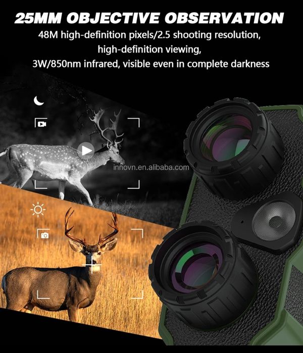 Записващ бинокъл с нощно и дневно виждане. резолюция-4K