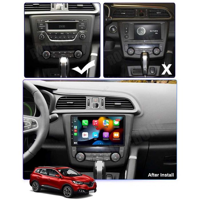 Мултимедия за Renault Kadjar, 2015, 2016 Android, Навигация, Waze, Carplay, Андроид двоен дин Kadjar