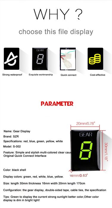 Индикатор са скорости предавки за Honda мотори