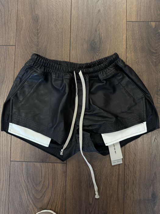 Rick Owens leather shorts