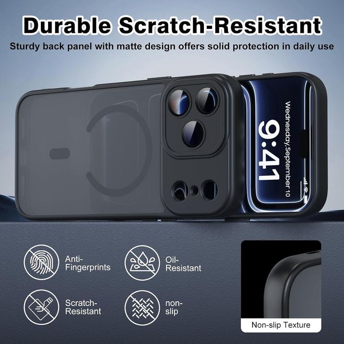 Матов magsafe кейс за apple iphone 17 pro със защита на камерите