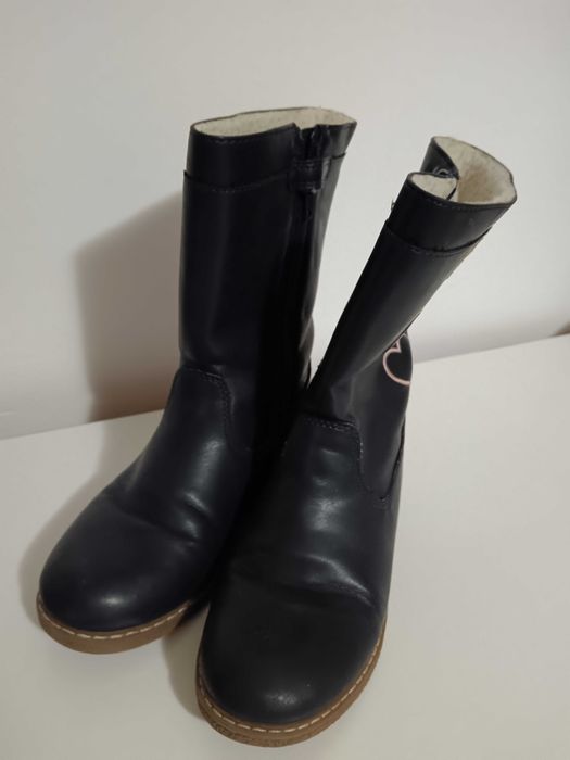 Cizme fete de piele măr 33