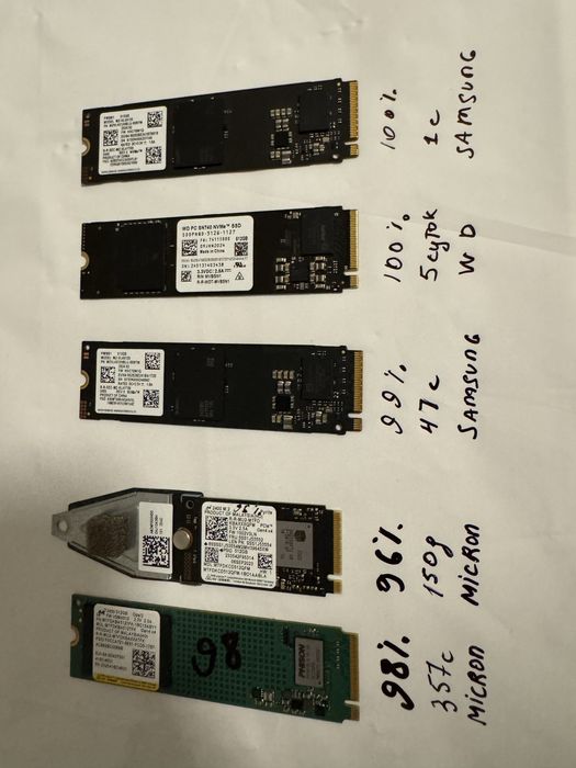 SSD M2 Nvme 512г intel  Samsung wd..