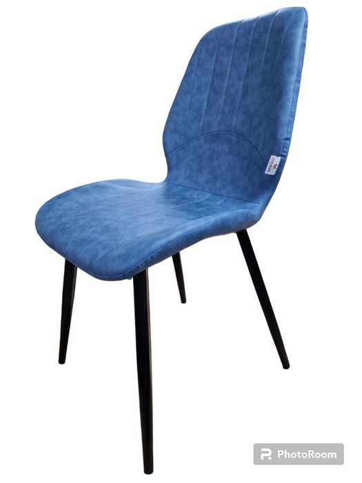 Трапезен стол Айвън PU кожа син