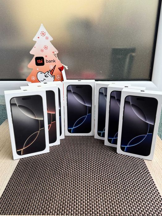 НЕРАЗПЕЧАТАН! iPhone 16 Pro Max Лизинг от 90лв/м BLACK WHITE NATURAL