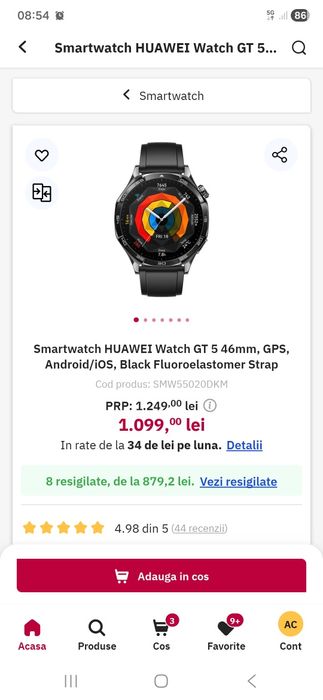 Huawei Watch GT5 NOU Garantie * samsung,apple watch,garmin
