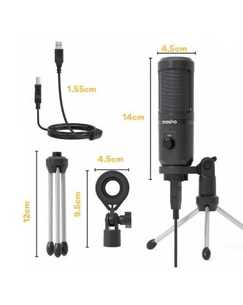 MAONO Микрофон игровой (для стриминга) AU-PM461TR, черный