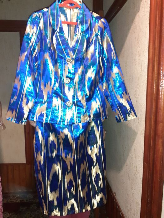 Кастюм юбка сарпага тикилган янги