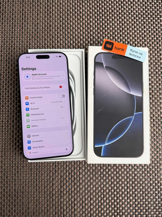 КАТО НОВ! iPhone 16 Pro MAX Лизинг от 32Е/мес MAX Black Titanium 256G