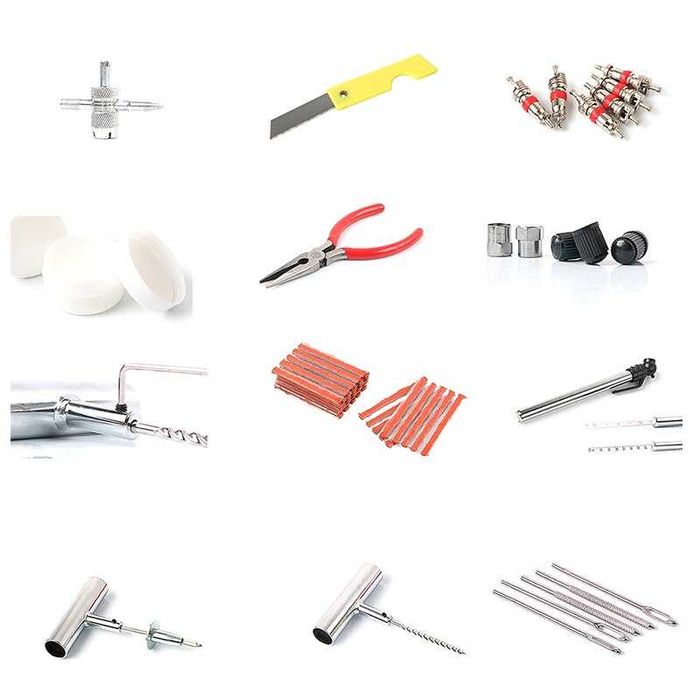 46 Части Ремонтен комплект за гуми / фитили несесер