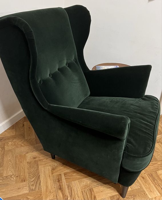 Fotoliu Ikea Strandmon catifea verde