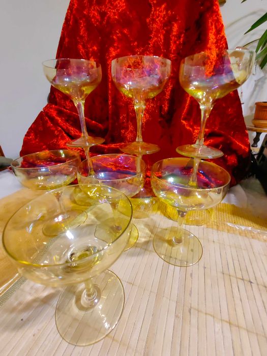 Комплект Разкошни Стъклени Чаши Калиево Стъкло