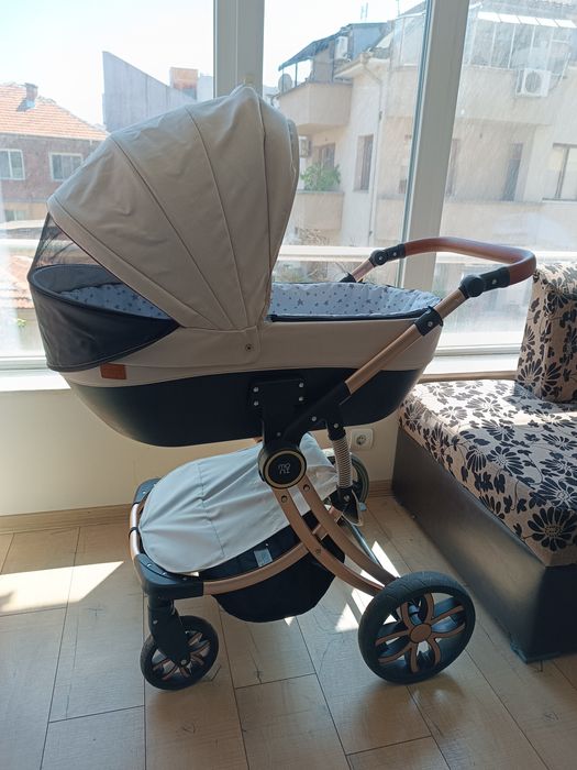 Moni Polly 3в1 - Комбинирана детска количка, бежова