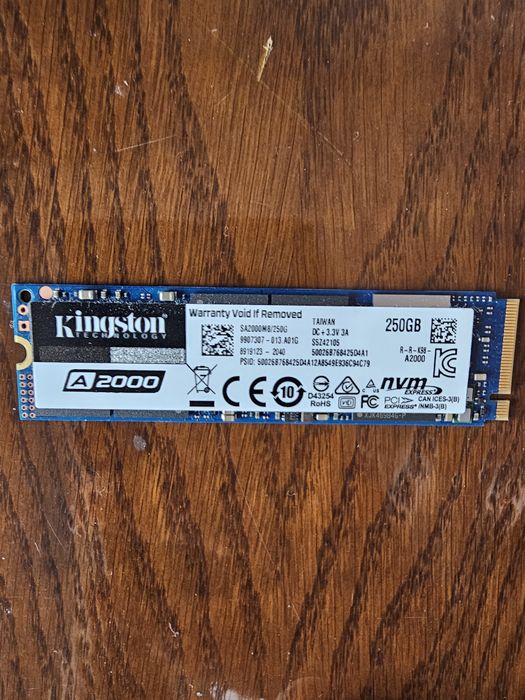 SSD nvme Kingstone A2000 M.2 250 GB
