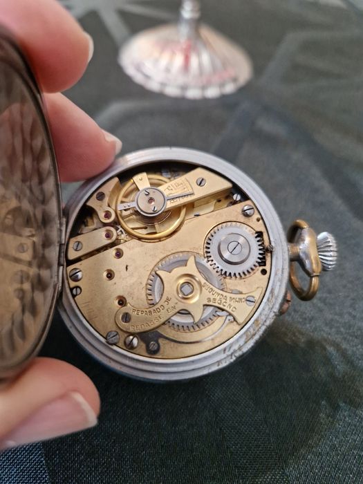 Рядък антикварен колекционерски швейцарски джобен часовник Ibaria