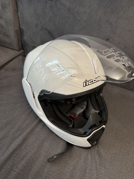 Casca moto Icon airflite alba L