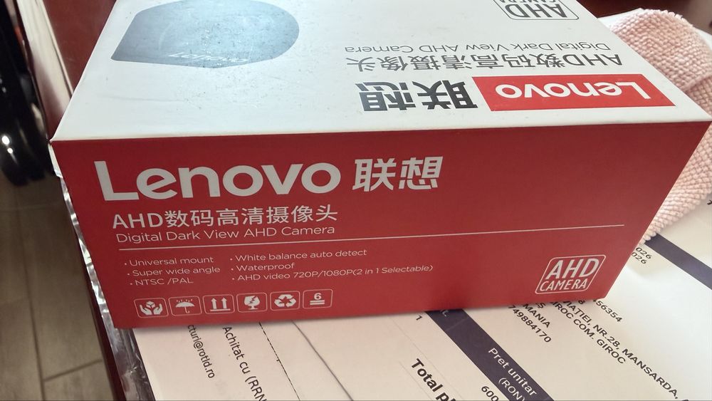 Cameră marșarier Lenovo AHD 720P/1080P – waterproof, wide angle, kit complet