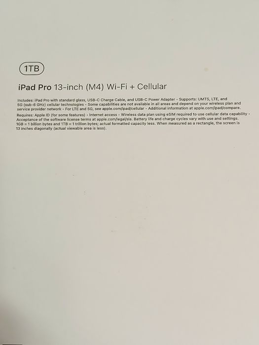 iPad Pro M4 13-inch 1TB Wi-Fi+5G