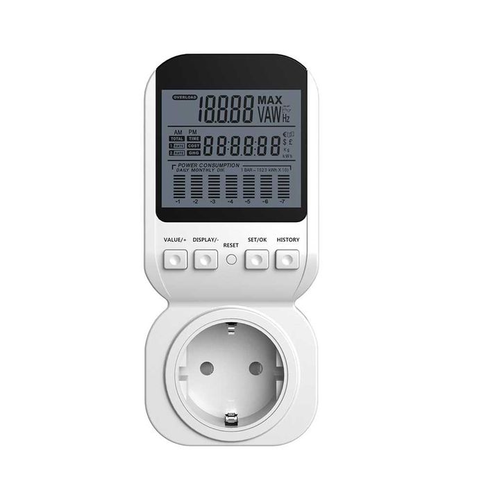 Priză cu contor de consum curent