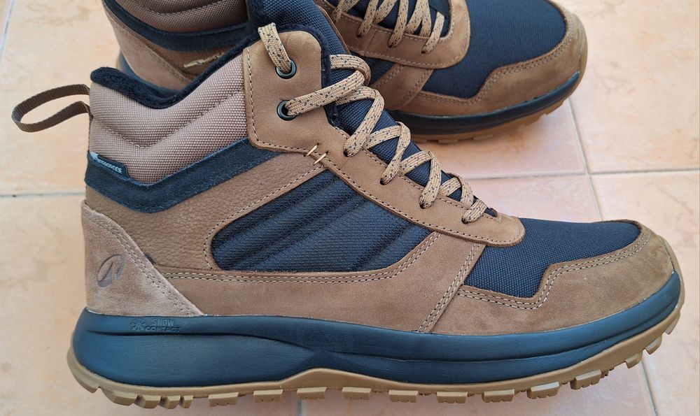 QUECHUA мъжки кожени туристически обувки за преходи NH500 HYBRID  43