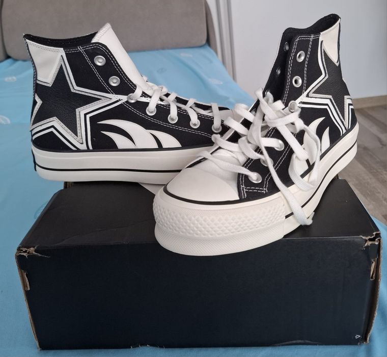 Teniși Converse Chuck Taylor All Star Lift Hi Racer gri și negru