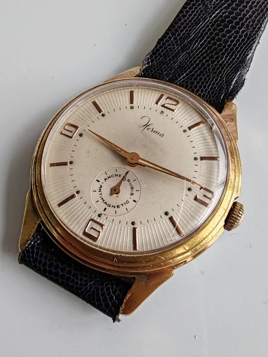 Ceas Herma Jumbo 38 mm Manual Funcționează excelent!