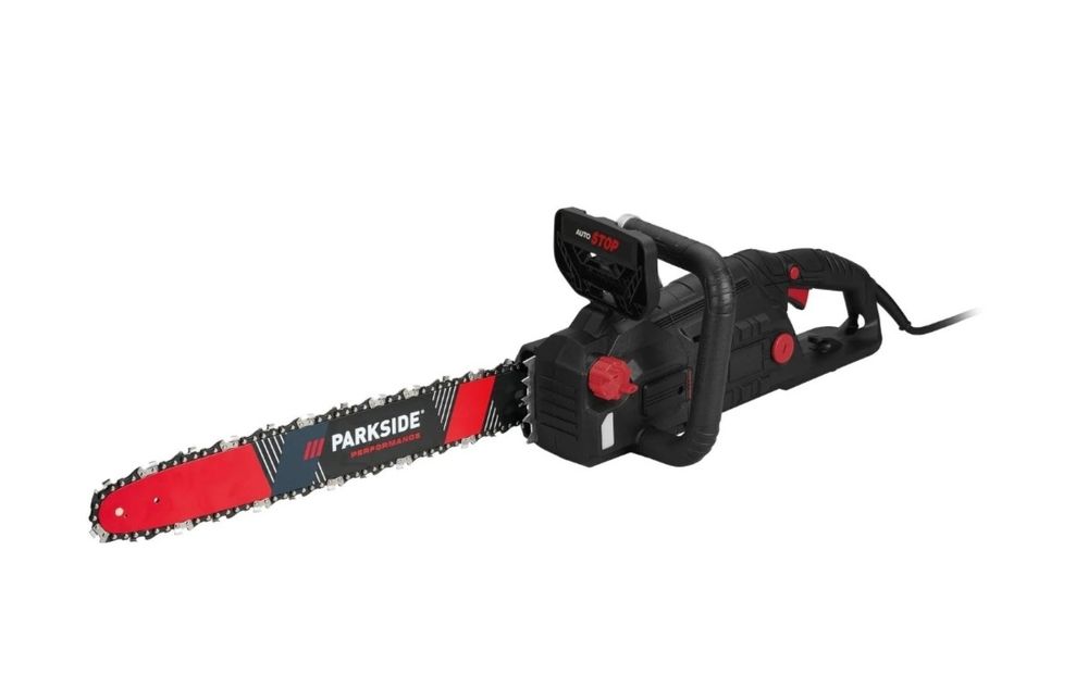 Електрическа верижна резачка Parkside PPEKS 2500 A1, двуръчен предпазен превключвател