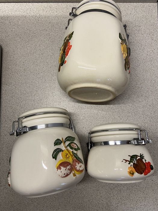 Комплект 3 бр буркани за съхранение, подправки с метална закопчалка