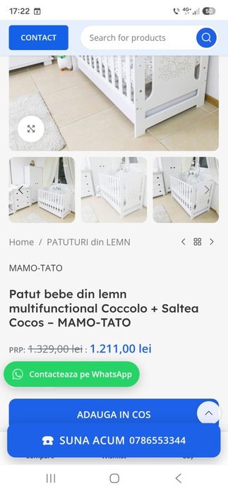 Vând pătuț copil 120/60 Ideal Bebe