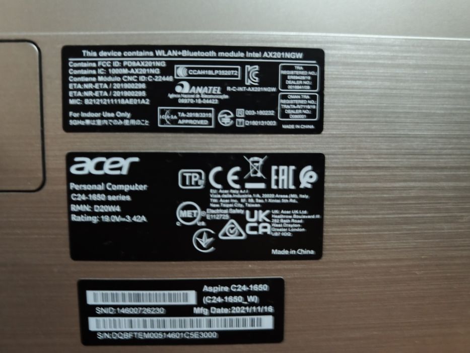 Acer моноблок.Corei3 1115G4/1tb/8gb ddr4/24"IPS/Monoblok Acer c24-1650