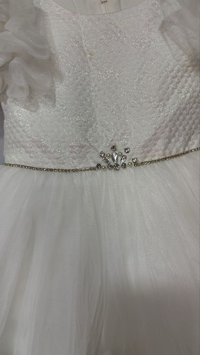 Детска официална бяла рокля Radapola