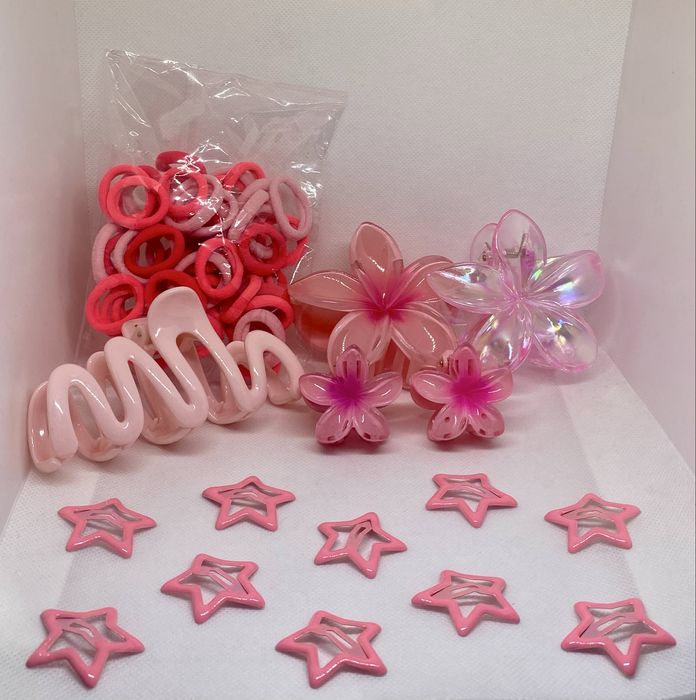 Set cadou 65 piese accesorii păr – Elastice & Clame Trendy!