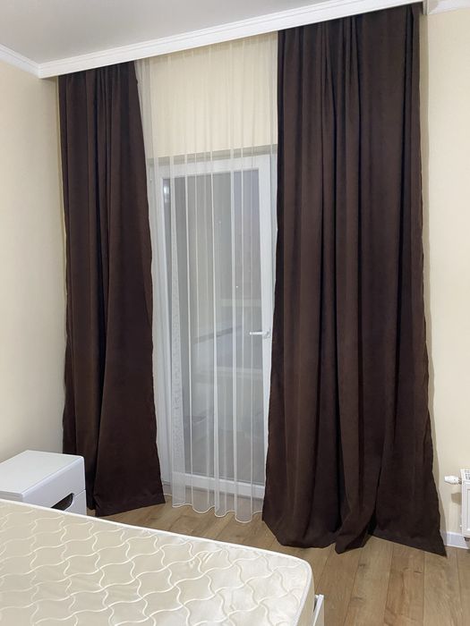 Шторы темно коричневые