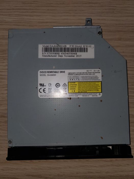 ASUS X550J dvd/cd rewritable drive MODEL DA8A6SH Alexandru Ioan Cuza