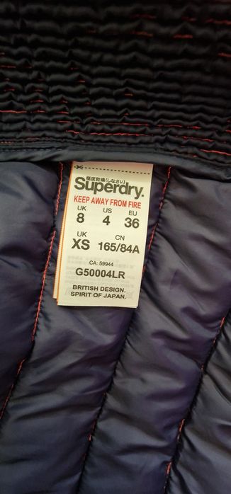 Original Superdry Fuji Slim Double Zip в цвят blazing coral.