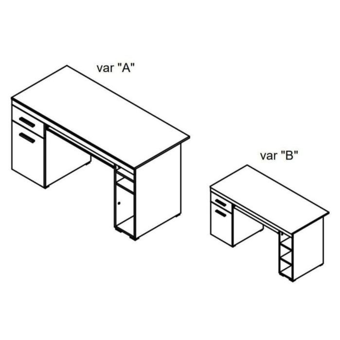 Birou calculator cu sertare / Stejar Sonoma / 145 x 65.5 x 75.5 cm