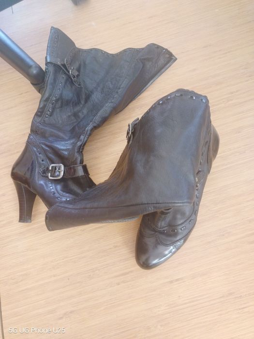 Ботуши естествена кожа 38 отлични