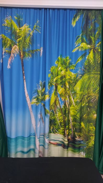 Фотошторы комплект море пальмы