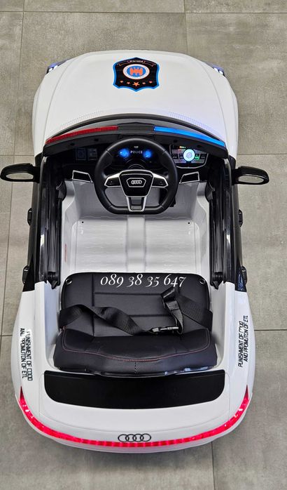 ПРОМОЦИЯ!НОВО!Акумулаторна кола AUDI POLICE с 12V батерия,EVA ГУМИ,USB