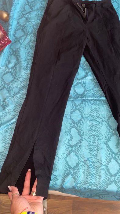 Pantaloni de costum trapez decupați jos M