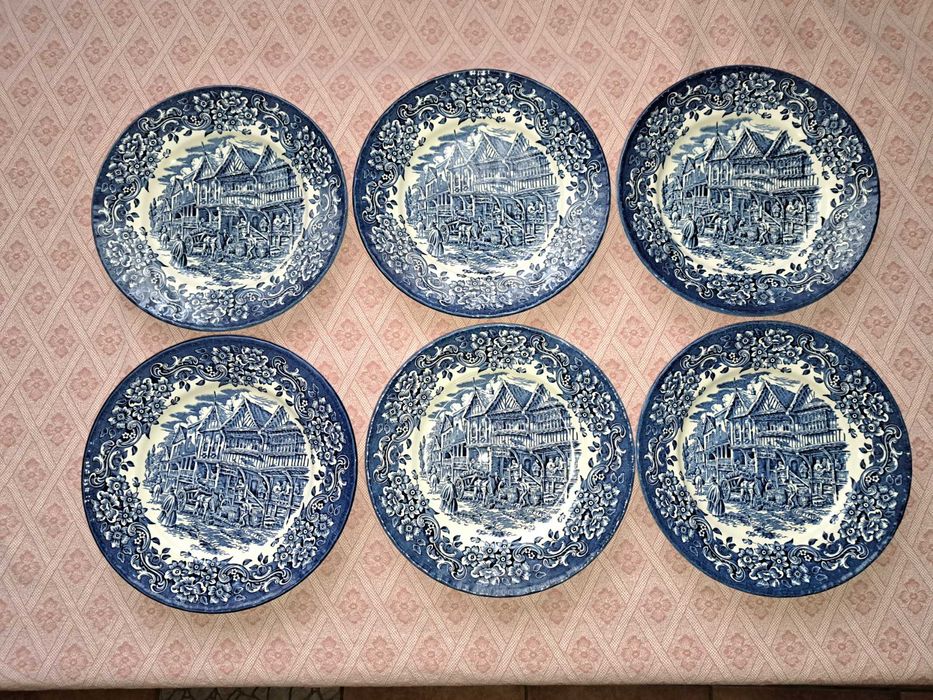 set farfurii portelan englezesc Royal Tudor Ware Woodland Unicorn