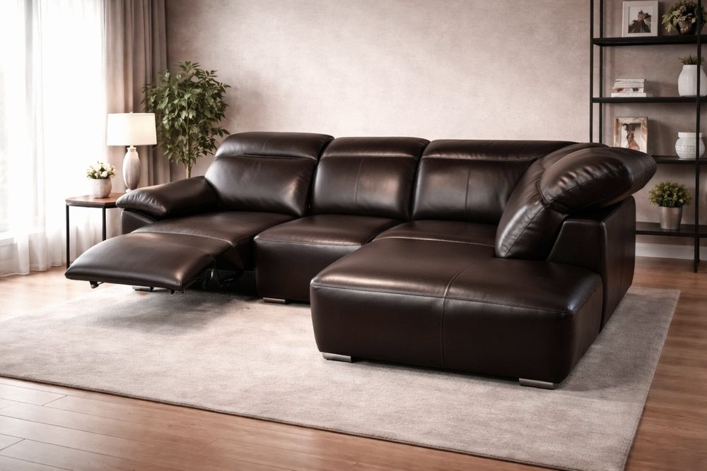 Canapea Coltar piele naturala cu recliner