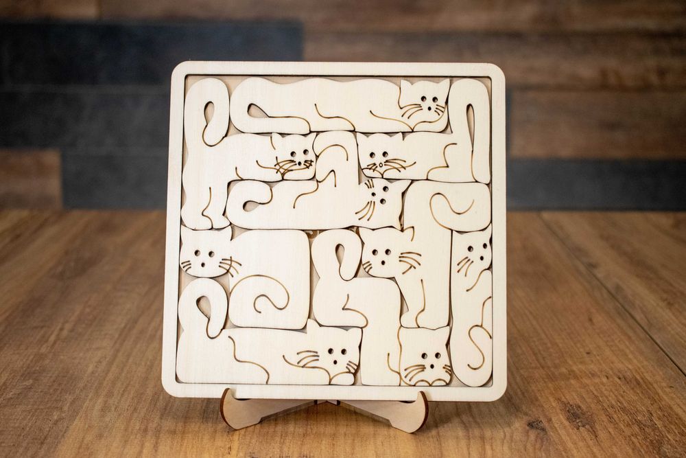 Дървен пъзел "Котешко царство"