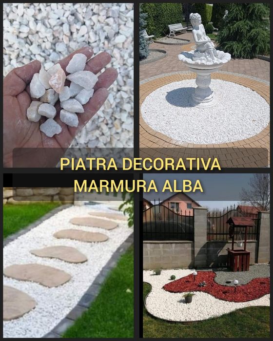 Piatra decorativa marmura alba se vinde la sac de 50kg la 50 lei