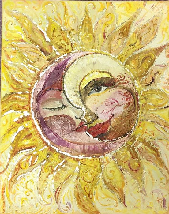 Картина маслом солнце