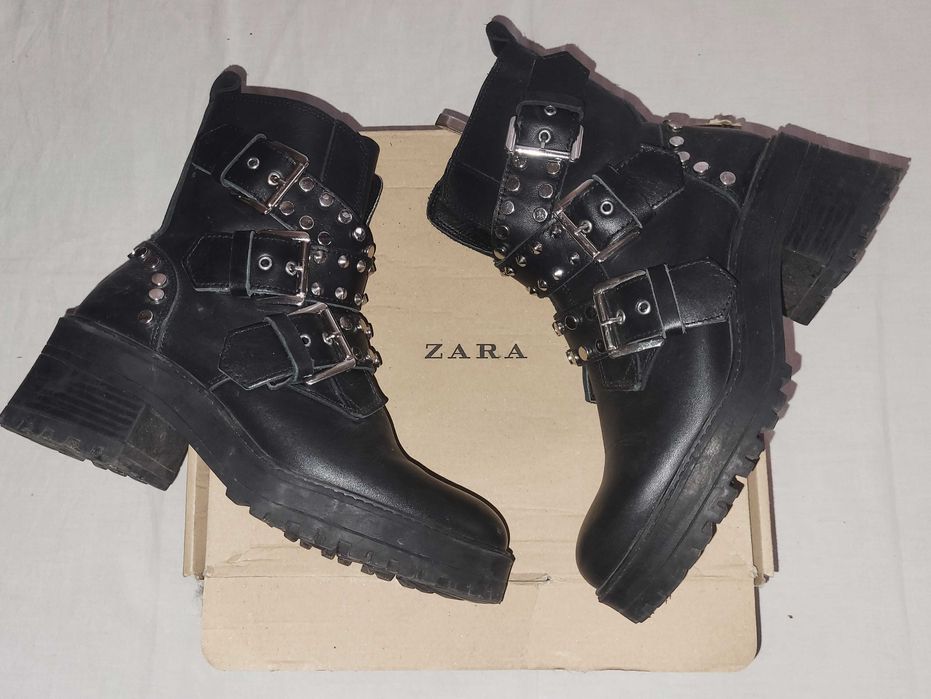 CALVIN KLEIN , ZARA кубинки / боти от естествена кожа 37,5- 38